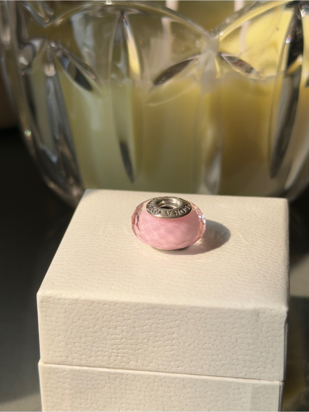 AUTHENTIC PANDORA PINk FACETED MURANO GLASS BEAD CHARM
